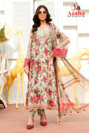 Aasha Designer 1178 A Pure Cotton Print With Heavy Embroidery Work Pakistani Suits