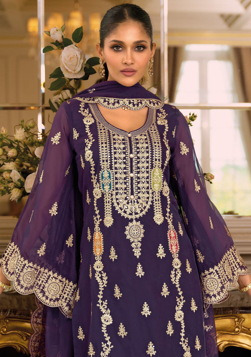 Zaveri Praniti 1900 Soft Organza Embroidery Work Stylish Wedding Wear Suit
