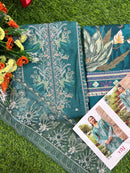 Taj Creations 600 Pure Cotton Print With Heavy Self Embroidery Work Pakistani Suits