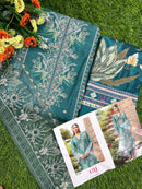 Taj Creations 600 Pure Cotton Print With Heavy Self Embroidery Work Pakistani Suits