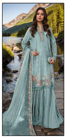 Hoor Tex HF 208 B Designer Heavy Organza Emboridery Work Stylish Pakistani Suits