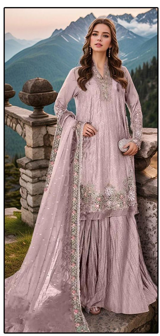 Hoor Tex HF 208 C Designer Heavy Organza Emboridery Work Stylish Pakistani Suits