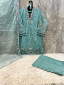 Hoor Tex HF 208 B Designer Heavy Organza Emboridery Work Stylish Pakistani Suits