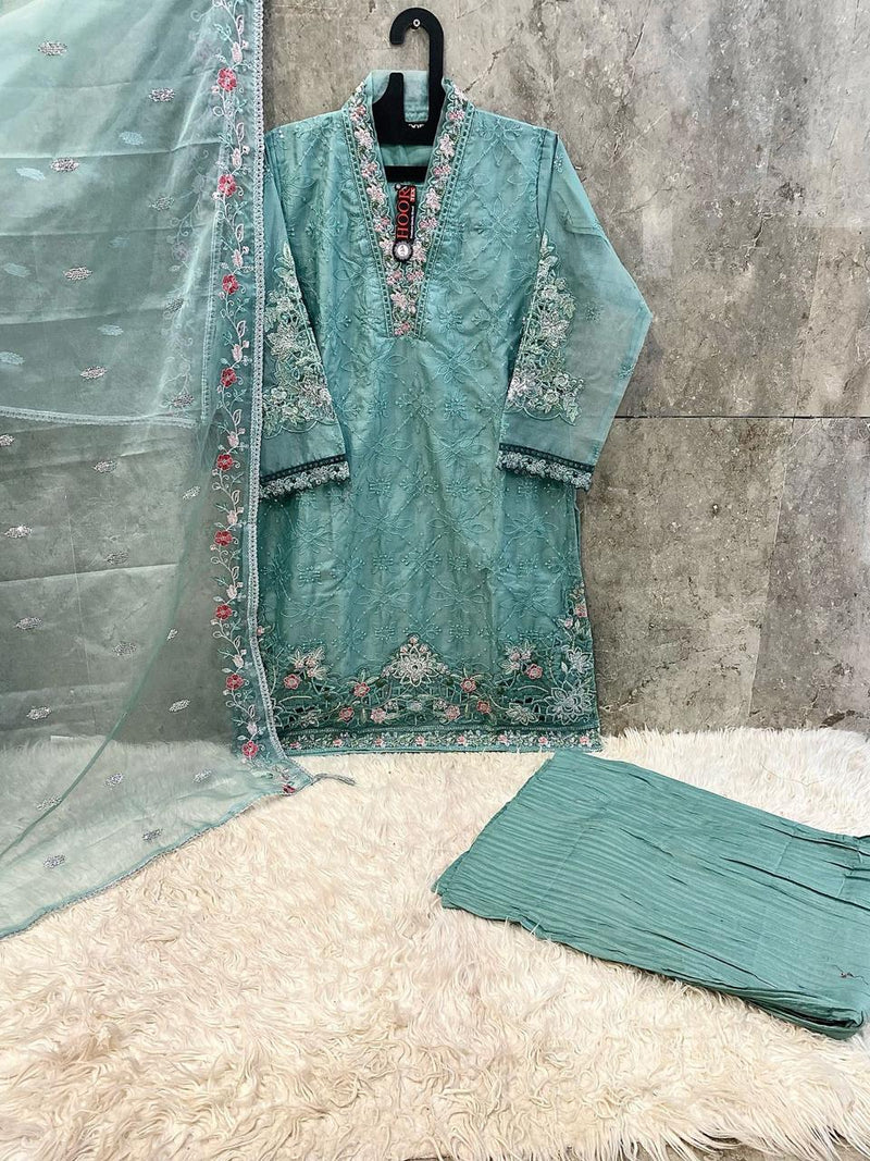 Hoor Tex HF 208 B Designer Heavy Organza Emboridery Work Stylish Pakistani Suits