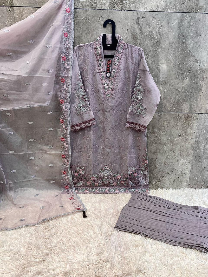 Hoor Tex HF 208 A Designer Heavy Organza Emboridery Work Stylish Pakistani Suits