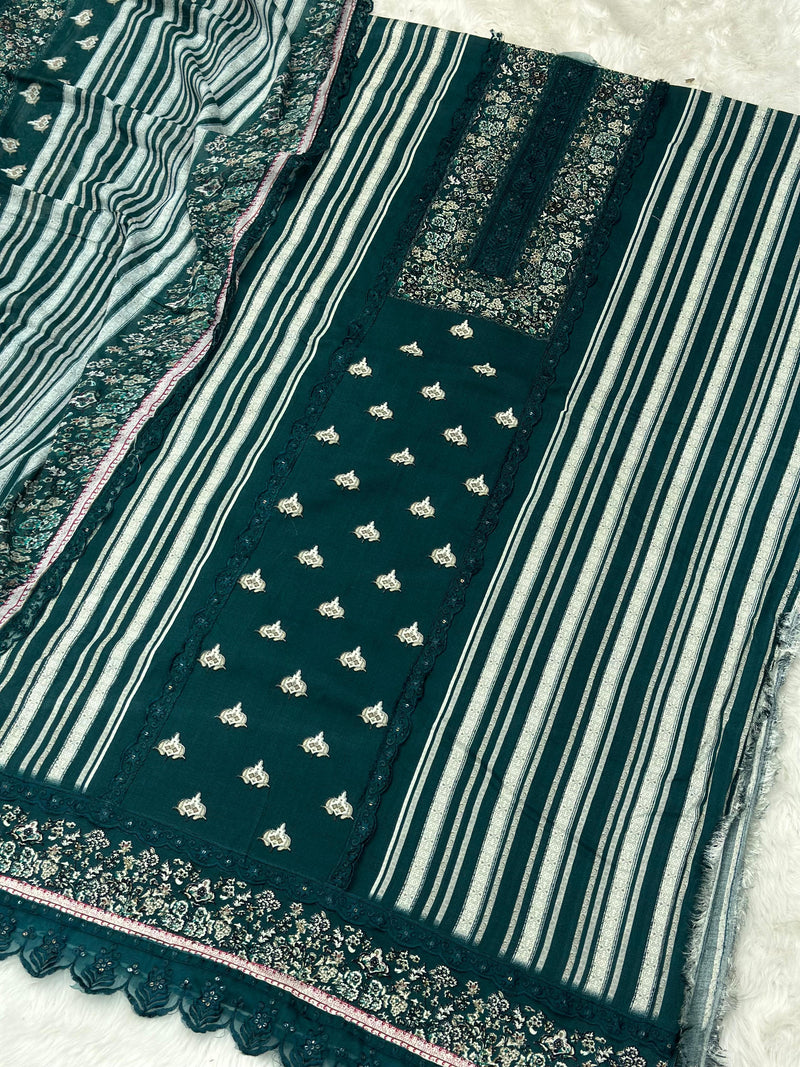 Jihan 3711 Bagh Rayon With Heavy Self Embroidery Work Pakistani Suits