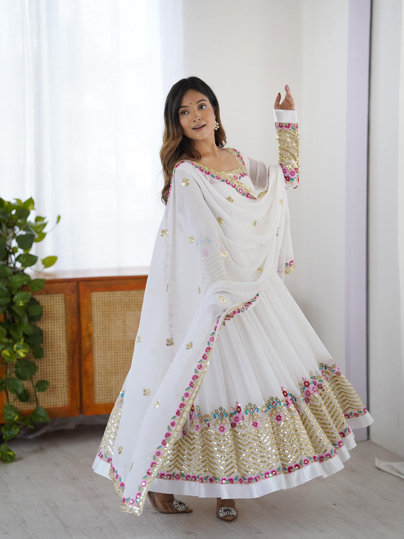 ZF 5010 Elegant Embroidered Sequence Designer Anarkali