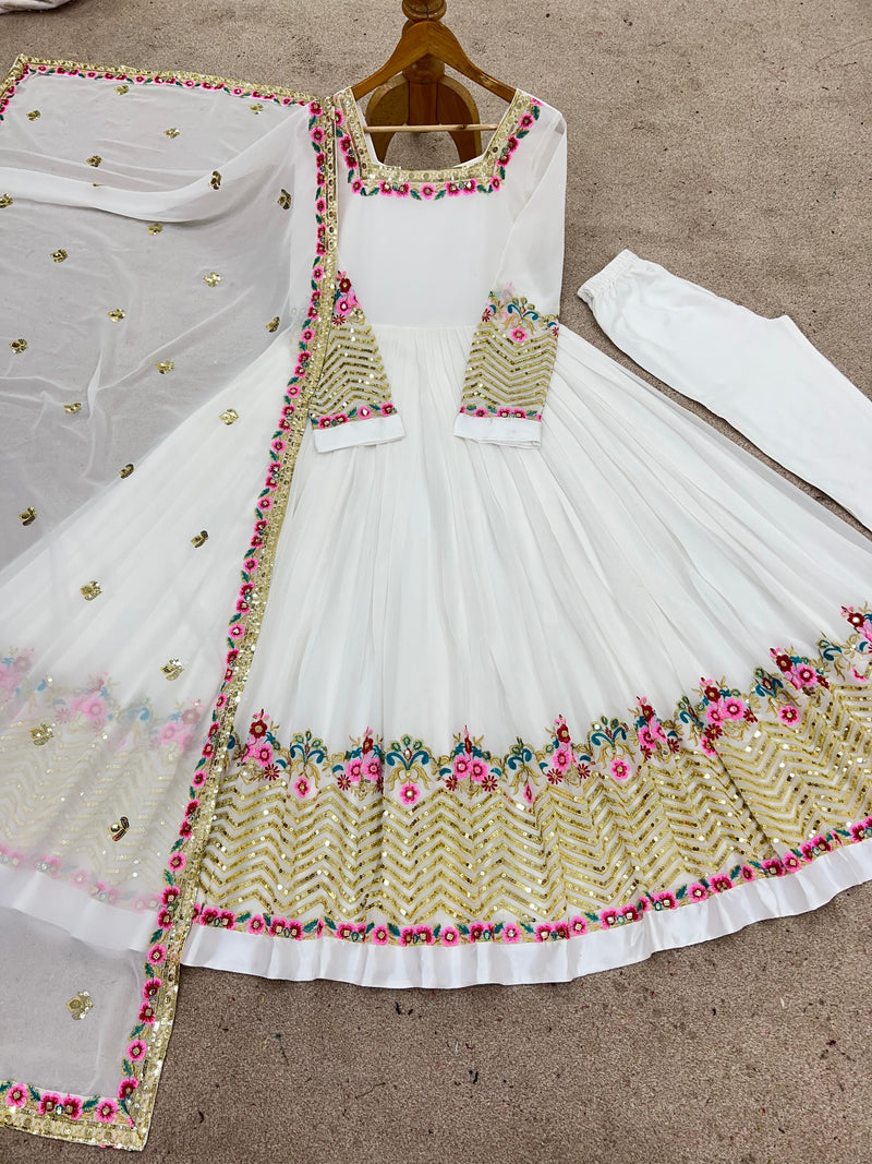 ZF 5010 Elegant Embroidered Sequence Designer Anarkali