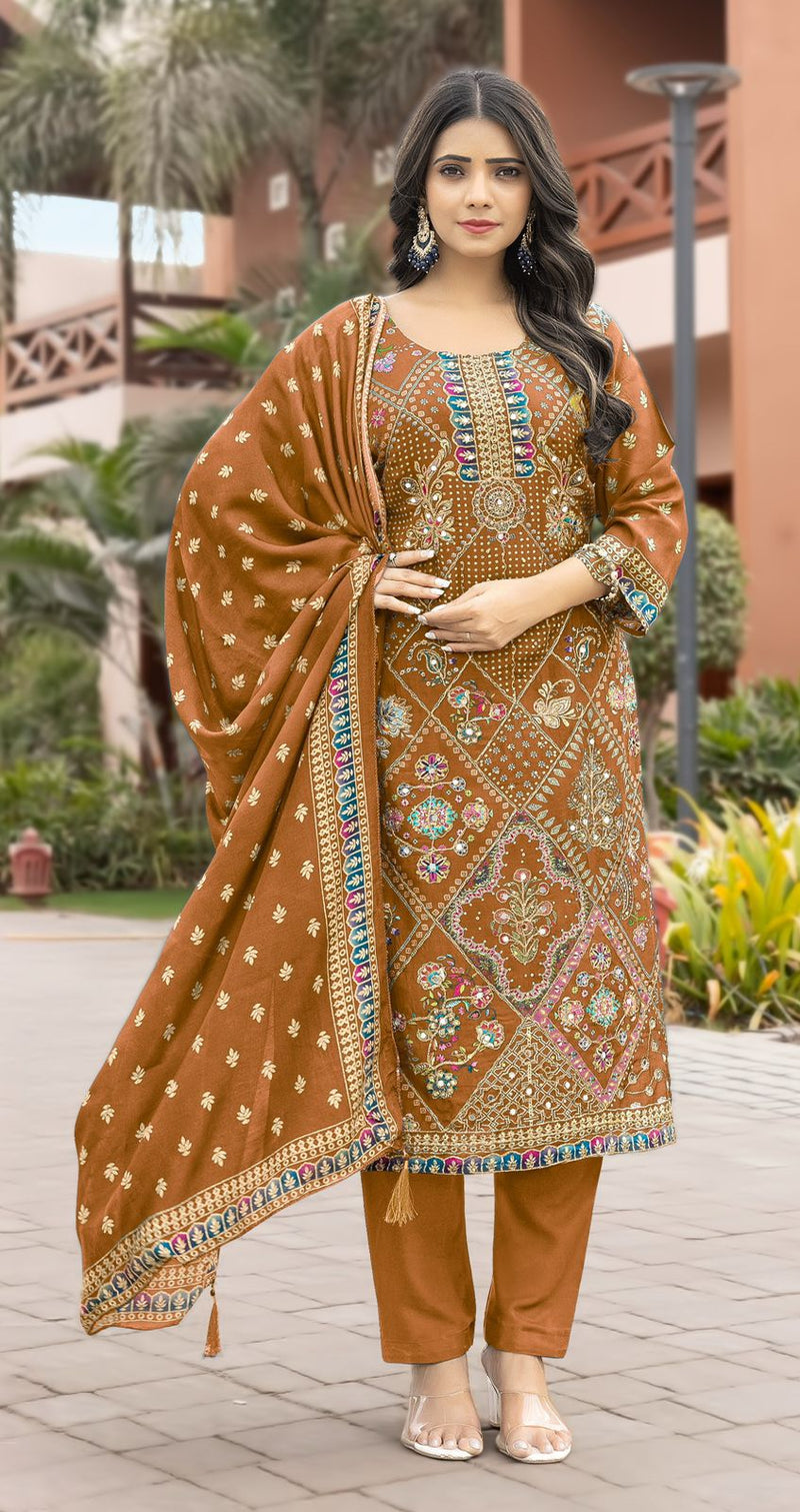 Shree Fab KT 241 Pure Viscous Maslin Digital Print With Aari And Hand Work Pakistani Suits