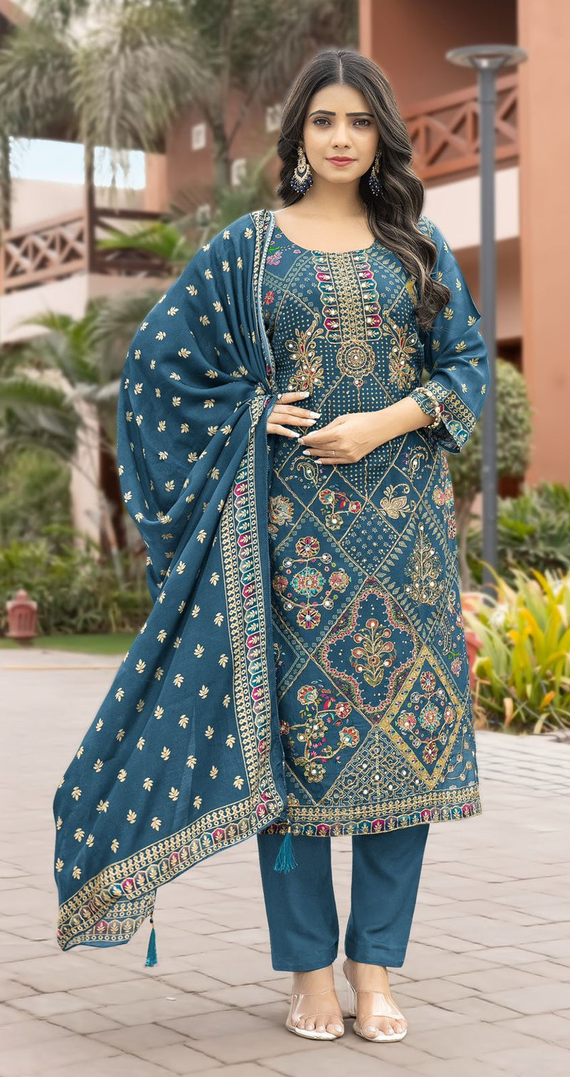 Shree Fab KT 241 B Pure Viscous Maslin Digital Print With Aari And Hand Work Pakistani Suits