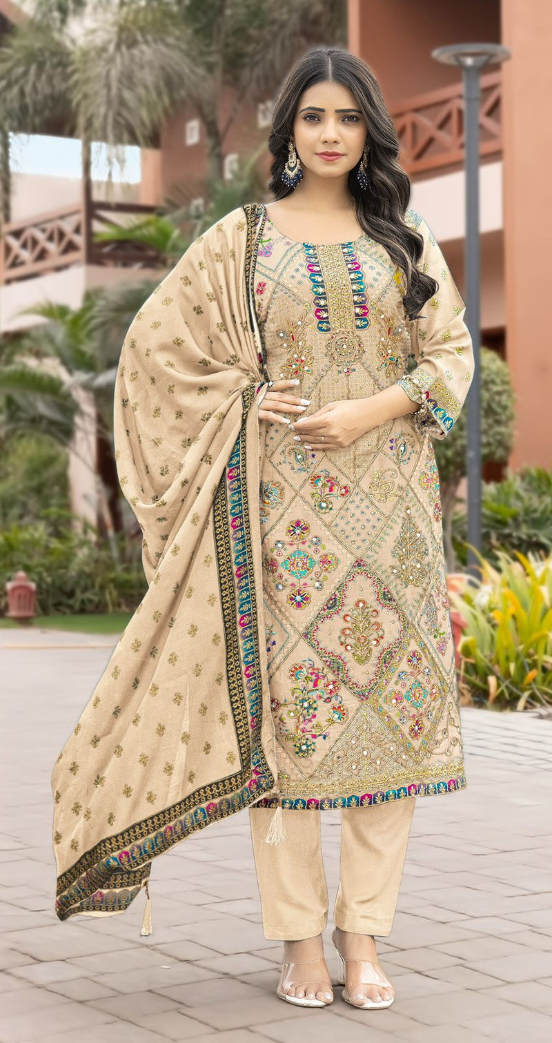 Shree Fab KT 241 C Pure Viscous Maslin Digital Print With Aari And Hand Work Pakistani Suits