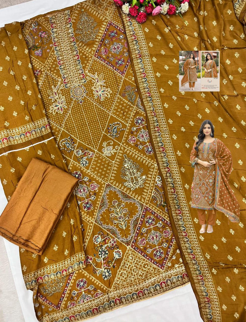 Shree Fab KT 241 Pure Viscous Maslin Digital Print With Aari And Hand Work Pakistani Suits