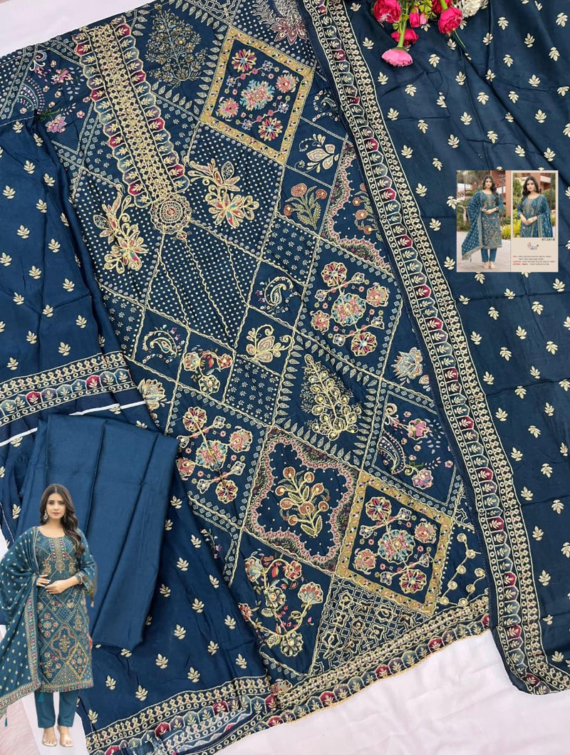 Shree Fab KT 241 B Pure Viscous Maslin Digital Print With Aari And Hand Work Pakistani Suits