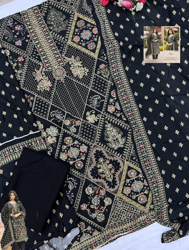 Shree Fab KT 241 D Pure Viscous Maslin Digital Print With Aari And Hand Work Pakistani Suits