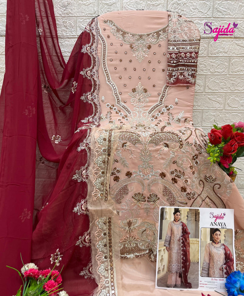 Sajida 1049 Anaya Georgette With Heavy Embroidered Works Pakistani Suits