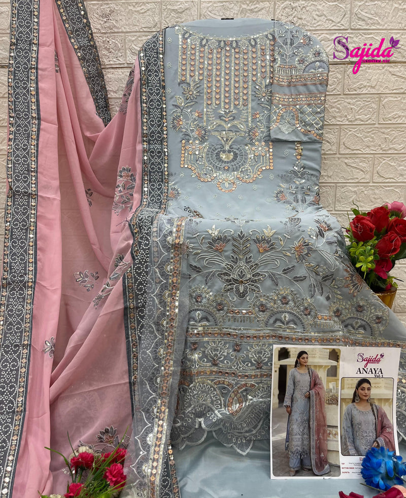 Sajida 1050 Anaya Georgette With Heavy Embroidered Works Pakistani Suits