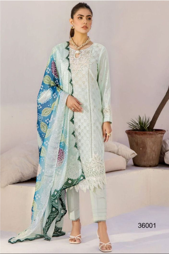Saniya Trendz 36001 Adan Libas Cotton With Chikankari Embroidered Worked Pakistani Suits