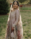 LG 1981 Designer Wear Chinon Sequence Embroidery Work Exclusive Gown