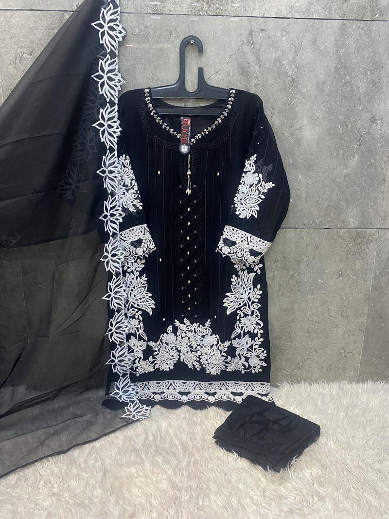 Hoor Tex HF 200 B Heavy Georgette Emboridery Work Readymade Pakistani Suits