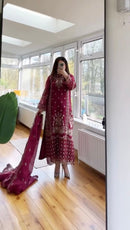 BE 383 Designer Georgette Sequence Embroidery Diamond Work Exclusive Suit