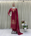 BE 383 Designer Georgette Sequence Embroidery Diamond Work Exclusive Suit