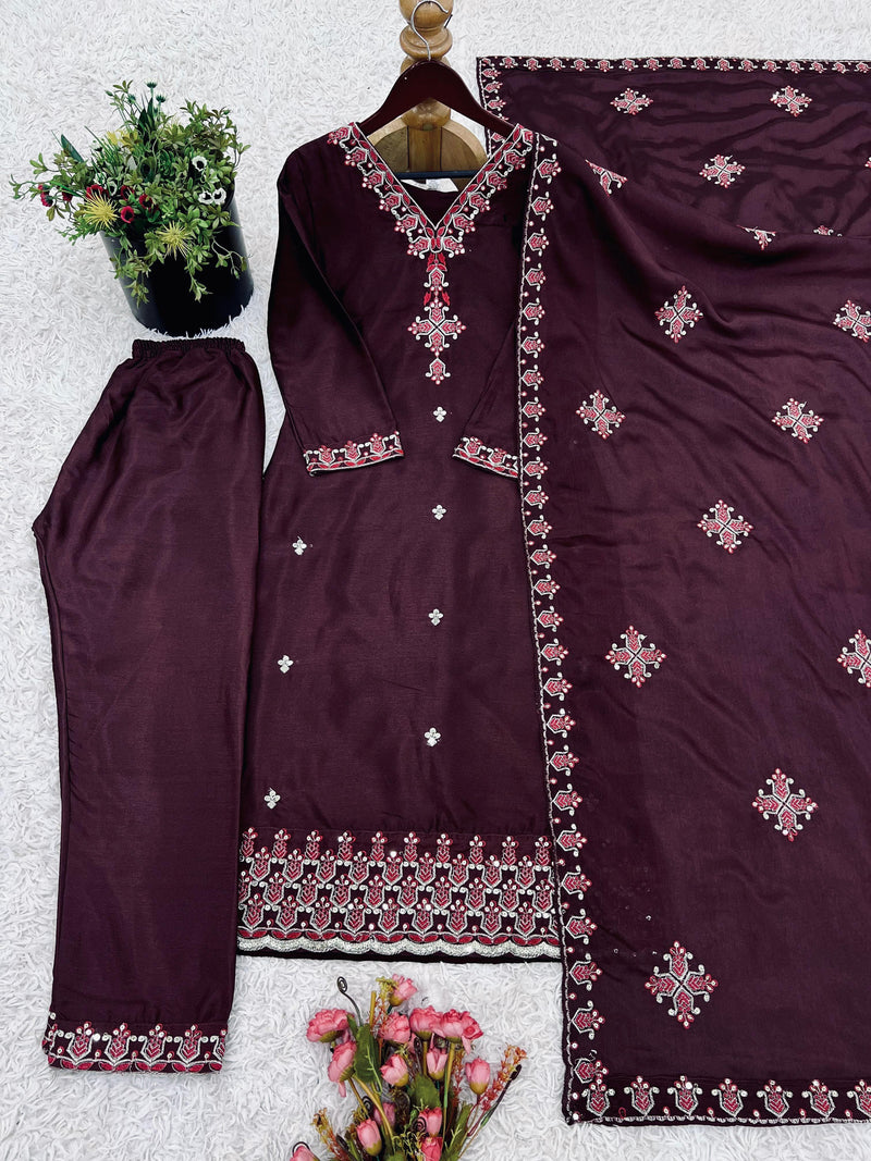 AT 5005 Designer With Heavy Embroidery Work Party Wear Suits
