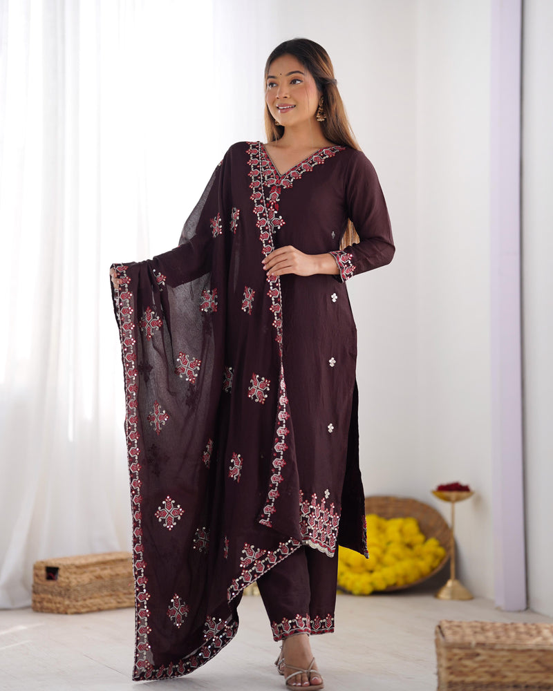 AT 5005 Designer With Heavy Embroidery Work Party Wear Suits