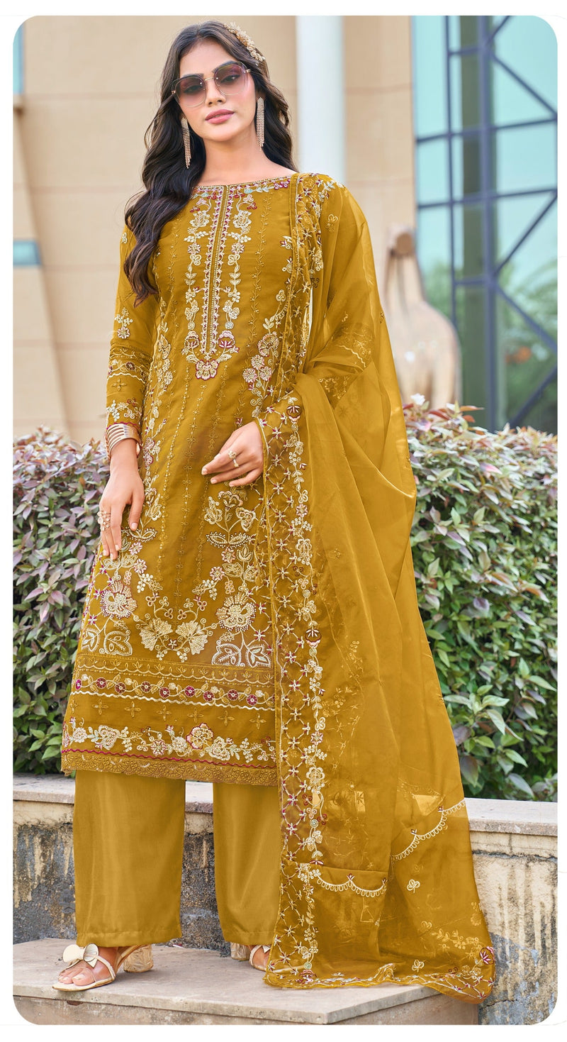 Sajida 1073 A Aafreen Organza Embroidered With Jarkan Work Pakistani Suits