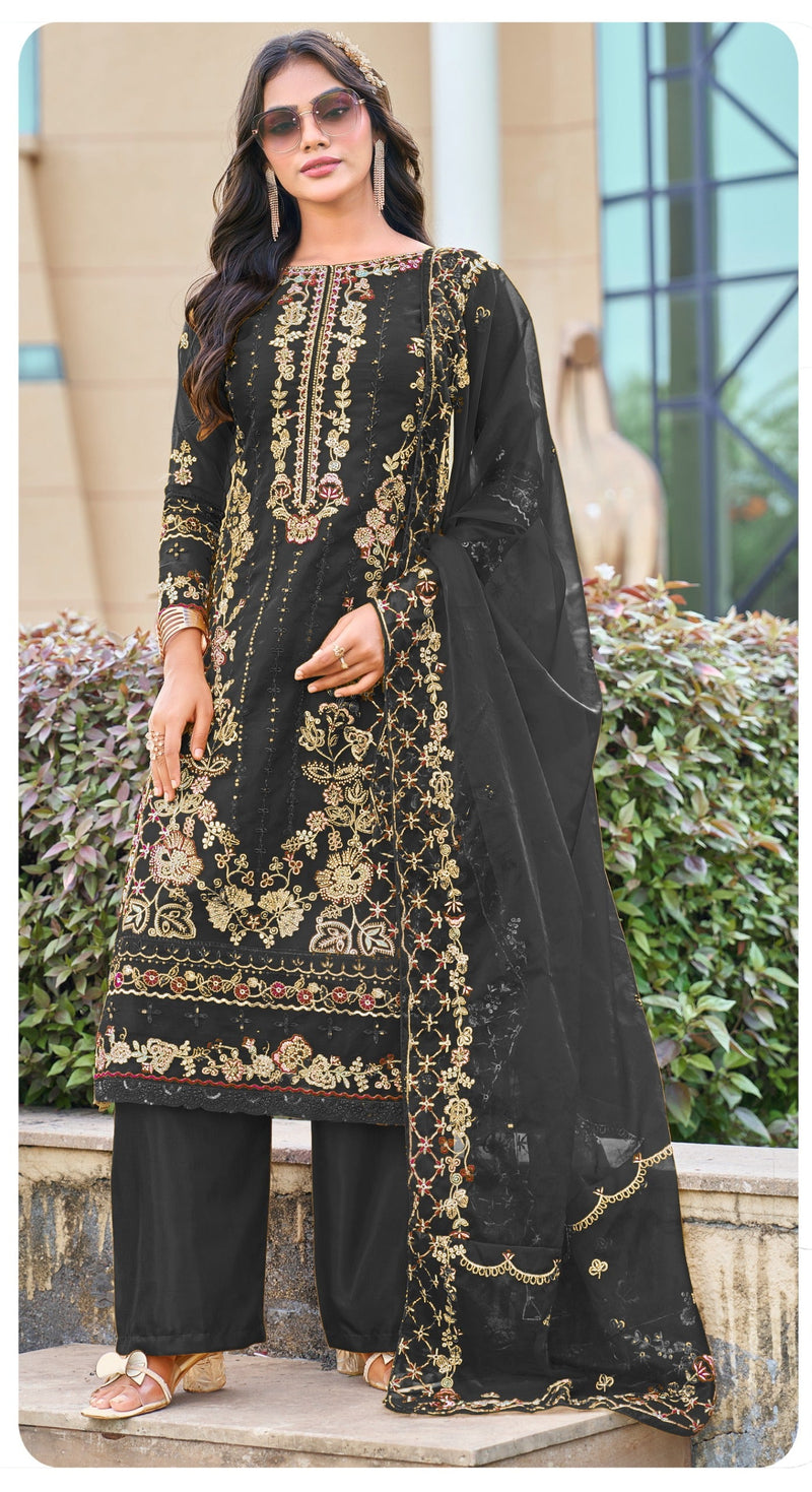 Sajida 1073 B Aafreen Organza Embroidered With Jarkan Work Pakistani Suits