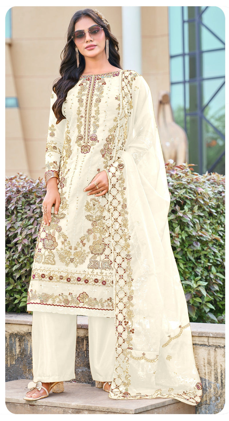 Sajida 1073 D Aafreen Organza Embroidered With Jarkan Work Pakistani Suits