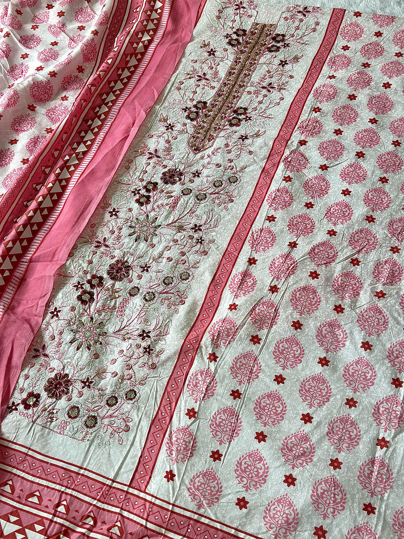 Jihan 3548 Sahnaz Super Self Heavy Embroidered With Khatli Work Pakistani Suits