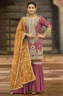 Saniya Trendz 7047 C Orgenza With Embroidered Worked Pakistani Suits