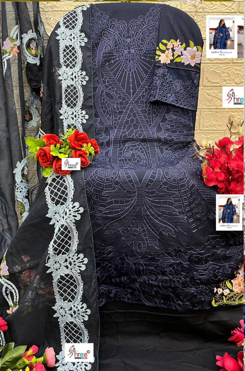 Shree Fabs 3947 Ombre Pure Cotton With Heavy Self Embroidery Work Lawn Suits