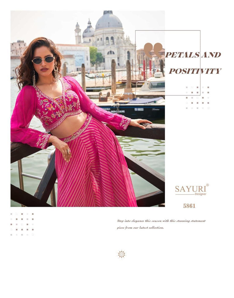 Sayuri Designer 5861 Naina Pure Viscos Jacquard Silk Indo Western Outfit