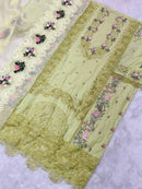 Jihan 3815 Ombre Premium Lawn Cotton With Heavy Self Embroidery Work Pakistani Suits