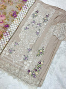 Jihan 3819 Ombre Premium Lawn Cotton With Heavy Self Embroidery Work Pakistani Suits