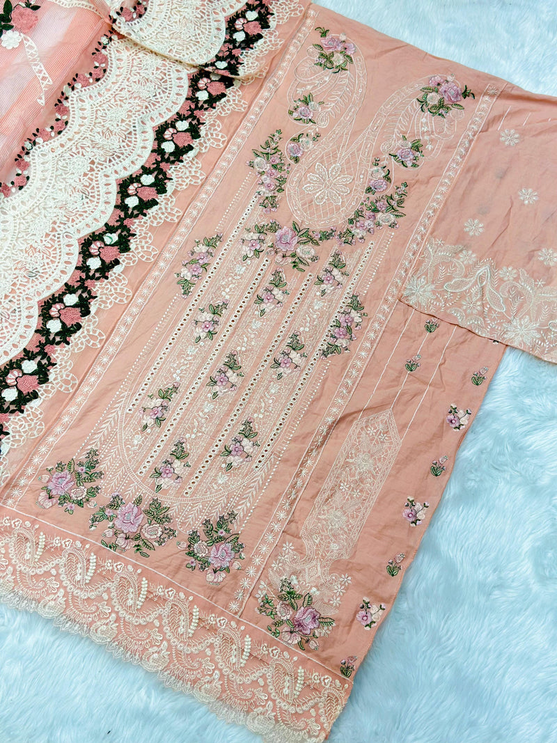 Jihan 3820 Ombre Premium Lawn Cotton With Heavy Self Embroidery Work Pakistani Suits