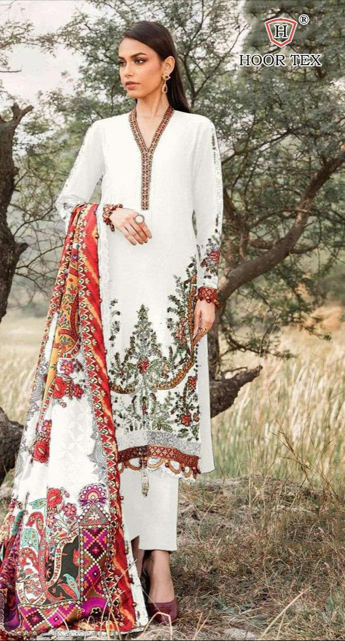 Hoor Tex H 387 C Heavy Rayon Print With Neck Emboridery Work Pakistani Suits
