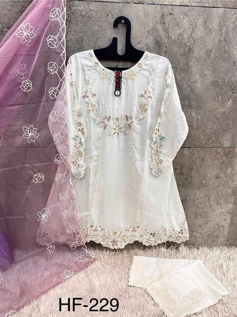Hoor Tex Hf 229 B Imported Viscous With Neck Emboridery Work Suit