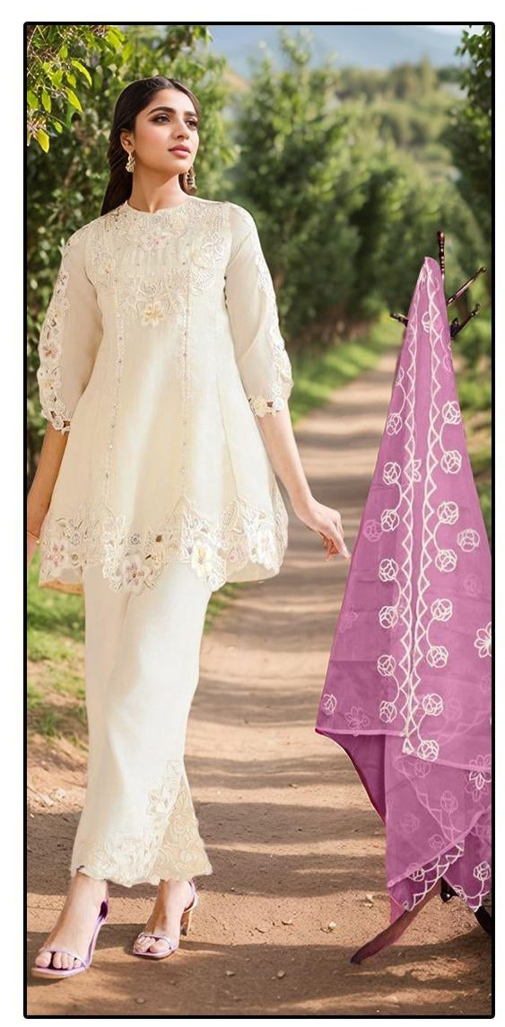 Hoor Tex Hf 229 B Imported Viscous With Neck Emboridery Work Suit