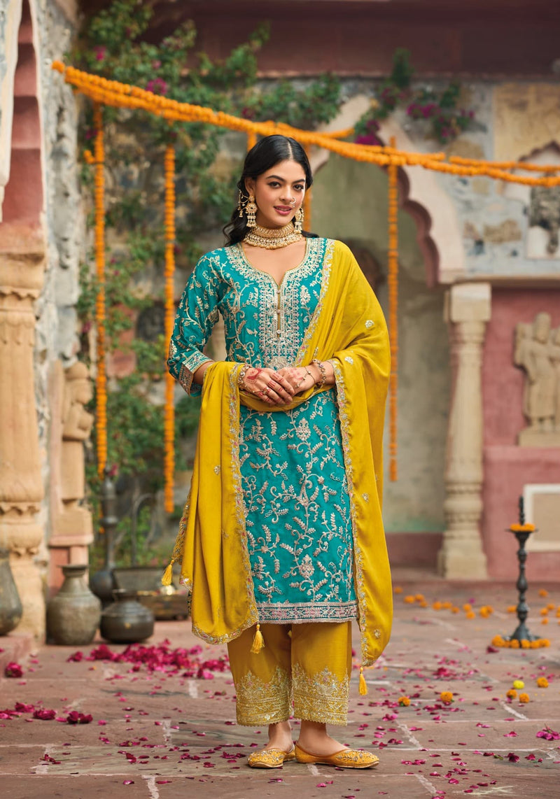 Eba Lifestyle 1788 Sangit Heavy Chinnon With Embroidery Work Designer Suit