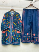 Vs 12098 B Modal Satin Digital Print Cord Set