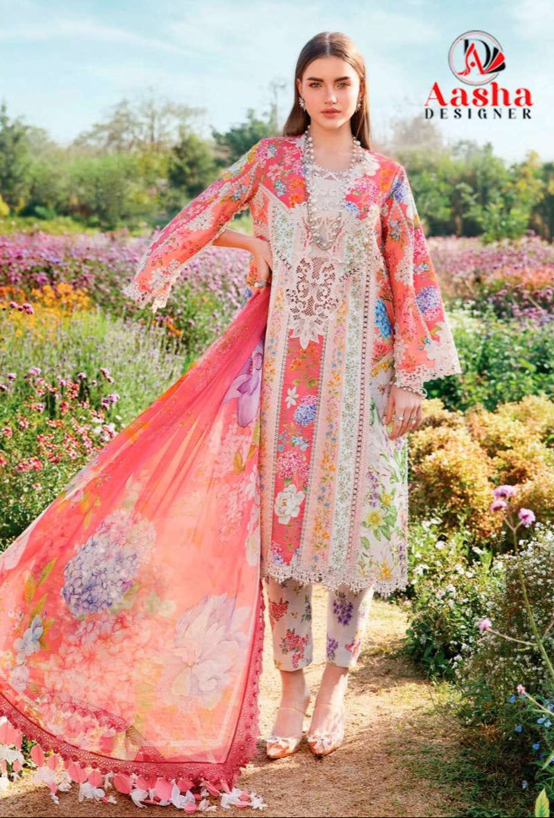 Aasha Designer 1153 B Pure Cotton Print With Exclusive Patch Embroidery Work Pakistani Suits