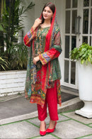 Hazzel Maria B 0346 Pure Cotton Printed Self Embroidery Work Pakistani Suits