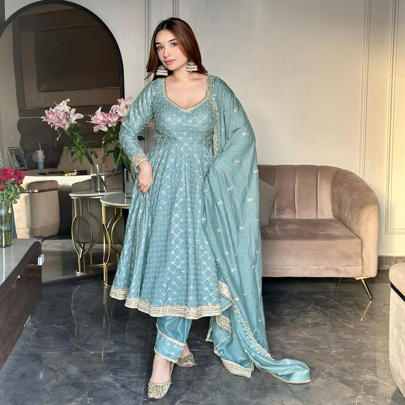 SSR 525 Heavy Georgette With Heavy Embroidery Sequence Work Women’s Ethnic Wear