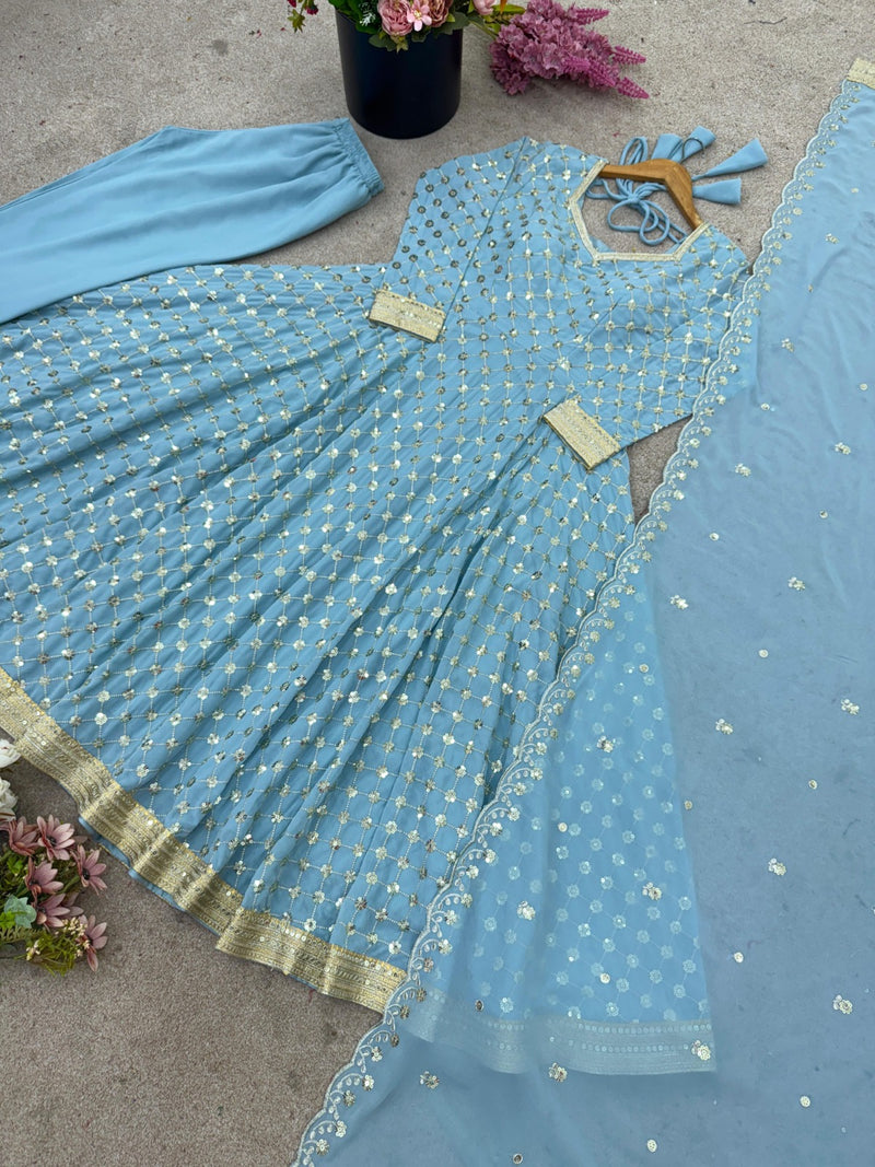 SSR 525 Heavy Georgette With Heavy Embroidery Sequence Work Women’s Ethnic Wear