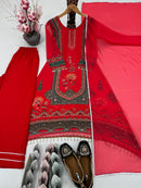 ST 224 Designer Heavy Fuax Georgette Work Suits