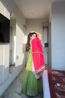 TF 381 Organza Palazzo Set With Foil Embroidered Pearl Lace N Cording Sequins Work Suit