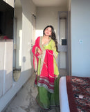 TF 381 Organza Palazzo Set With Foil Embroidered Pearl Lace N Cording Sequins Work Suit