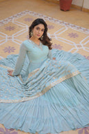 LW 9162 Unique Coloured Georgette With Embroidered Work Designer Gown